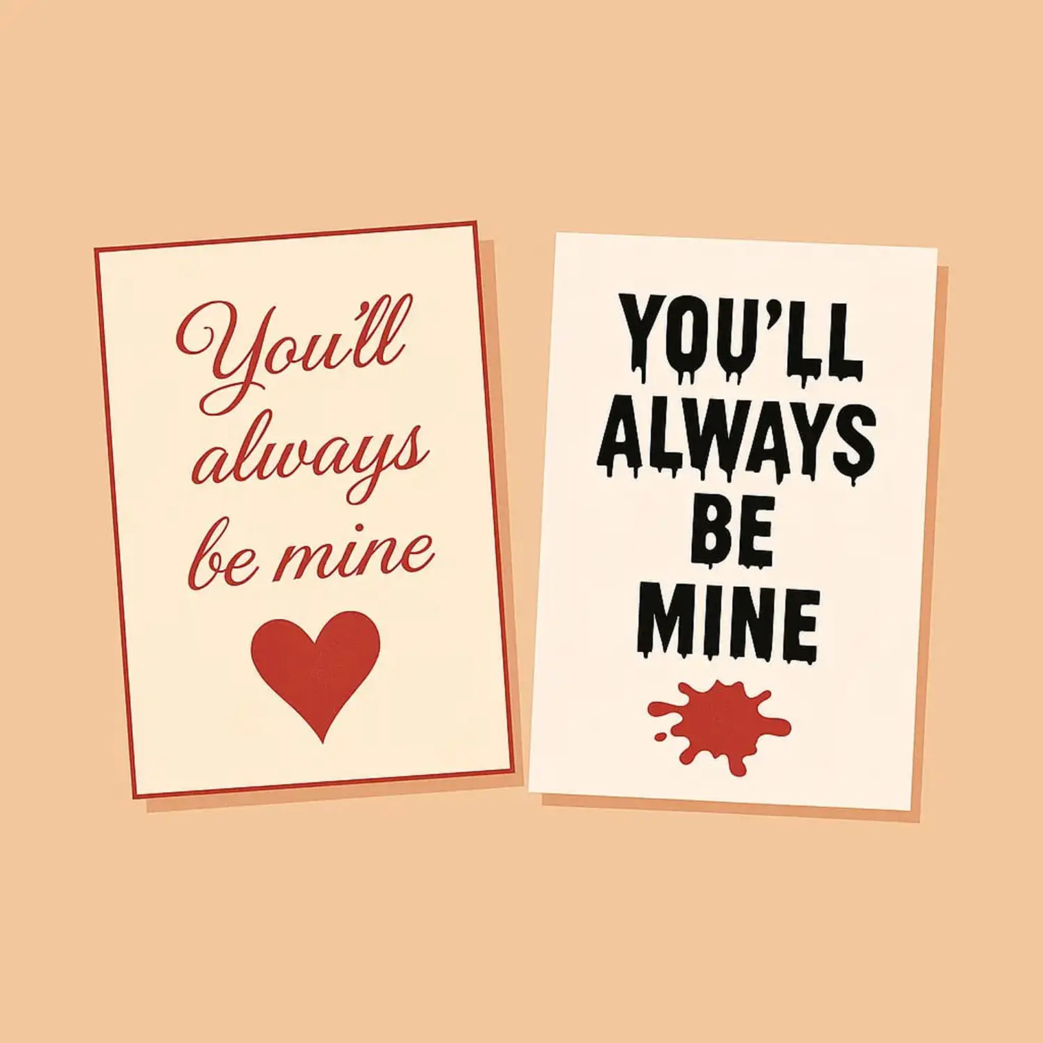 Design of two postcards with inscriptions